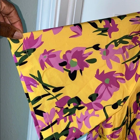 Rebdolls Yellow and Purple Floral Button Down Shirt Tropical Hawaiian Plus Sz 3X - Picture 10 of 11